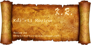 Kürti Rozina névjegykártya